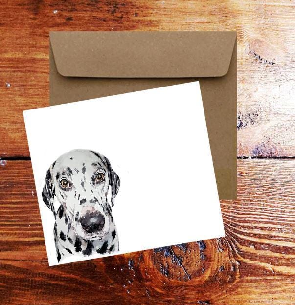 Dalmatian Dog Art Greeting Card, (4x6 Blank)