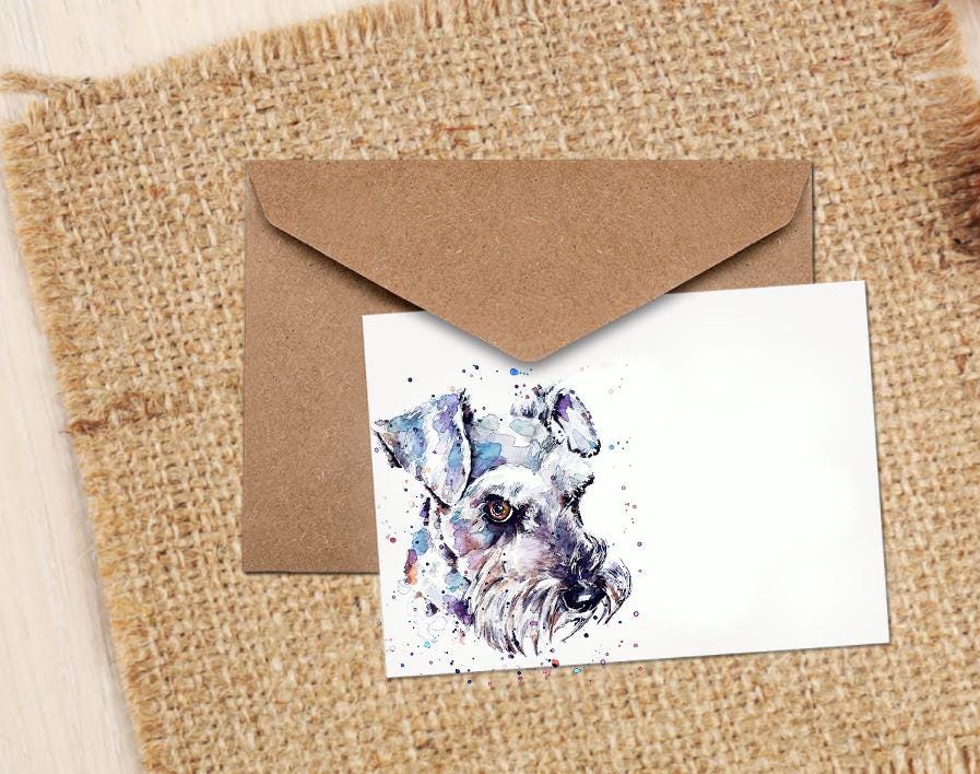 Schnauzer II Greeting Card | Dog Lover Gift | Edswatercolours