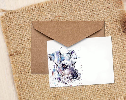 Schnauzer II Greeting Card | Dog Lover Gift | Edswatercolours