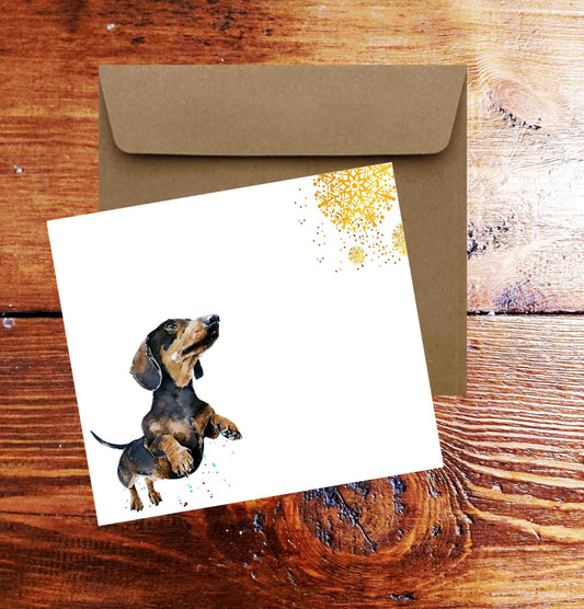 Dachshund Greeting Card | Dog Lover Gift | Edswatercolours