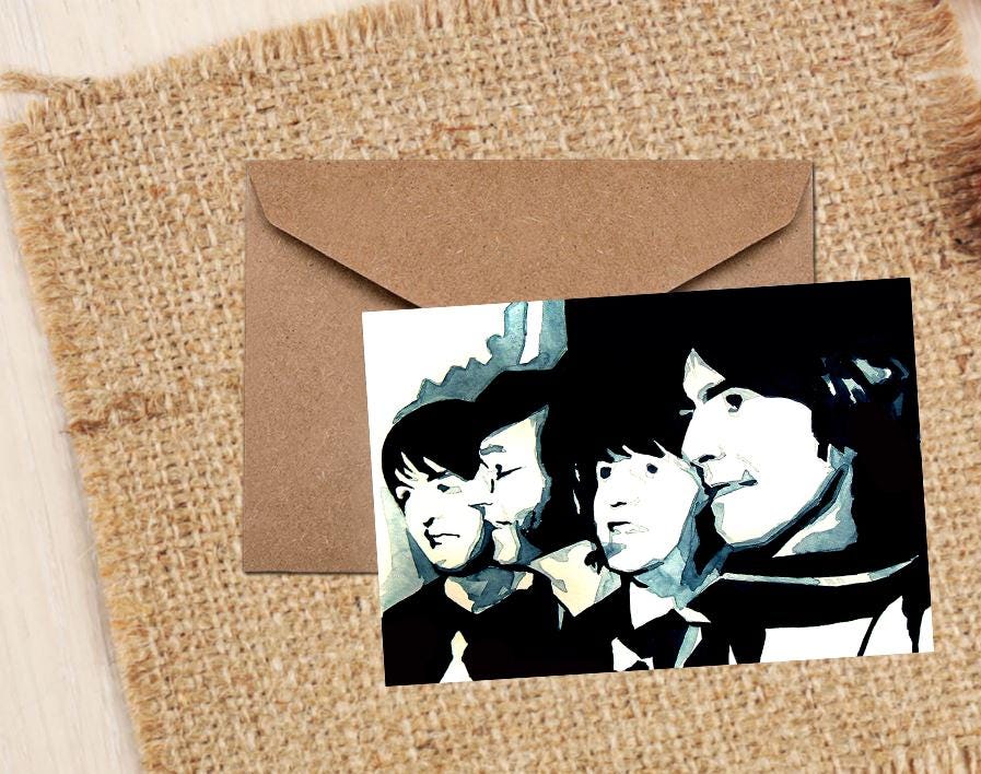 The Beatles Greeting Card | Art Gift | Edswatercolours