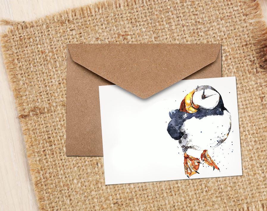 Puffin Greeting Card | Wildlife Gift | Edswatercolours