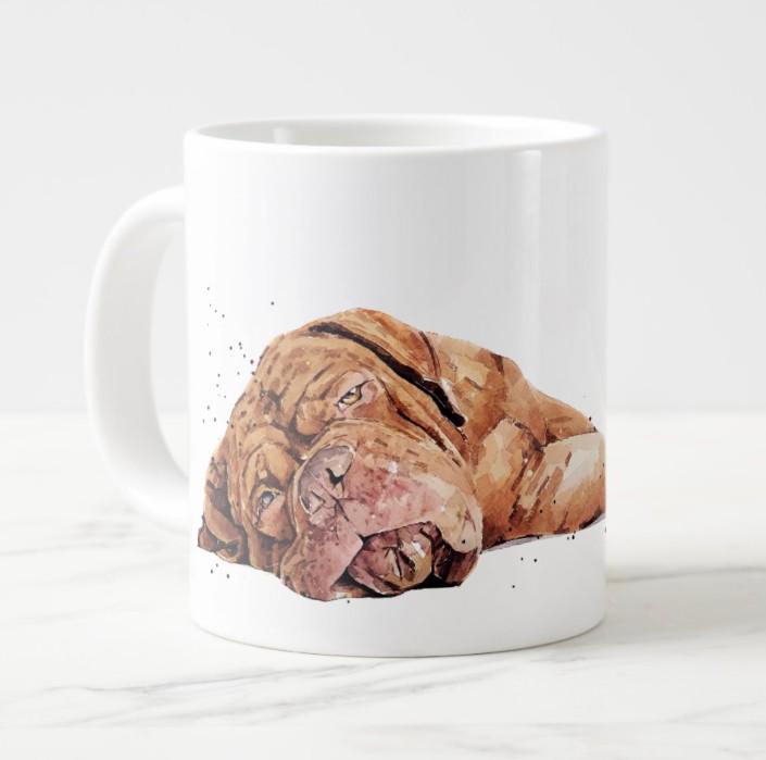 Dogue de Bordeaux Windsor Fine Bone China Mug 10oz | Dog Lover Gift | Edswatercolours
