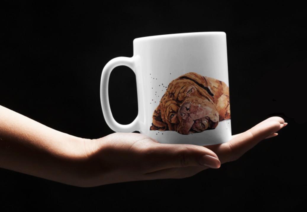 Dogue de Bordeaux Windsor Fine Bone China Mug 10oz | Dog Lover Gift | Edswatercolours