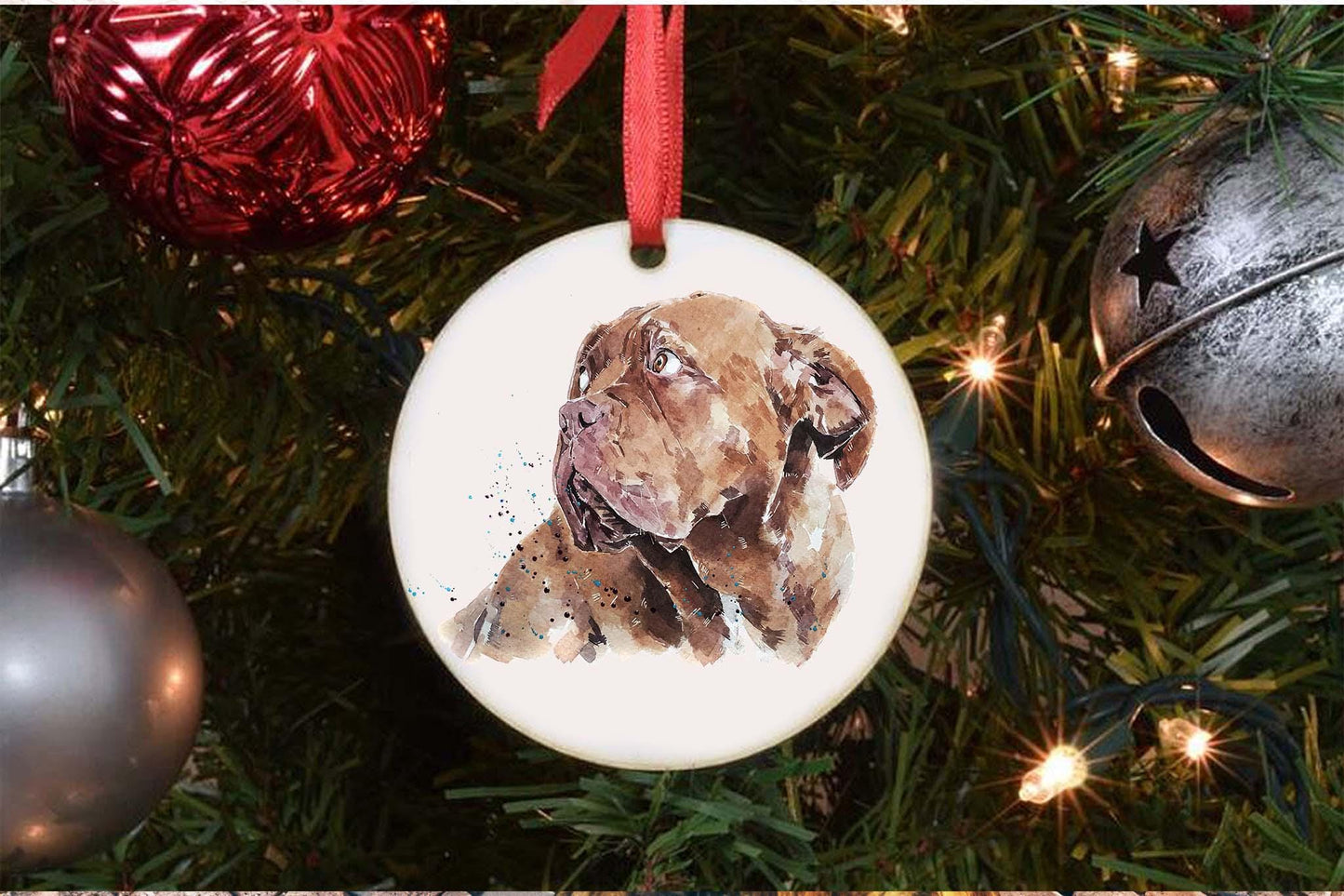 Dogue de Bordeaux Christmas Ornament | Dog Lover Gift | Edswatercolours