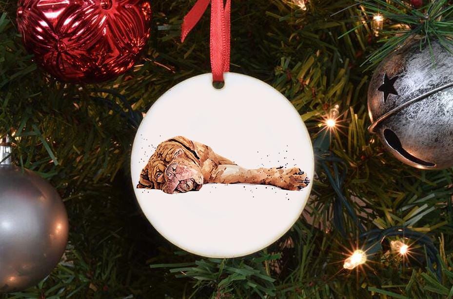 Dogue de Bordeaux Christmas Ornament | Dog Lover Gift | Edswatercolours