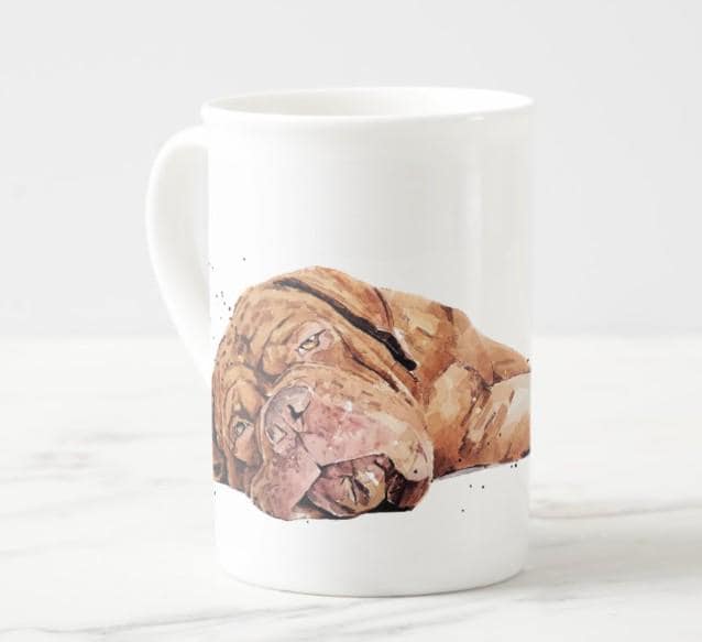 Dogue de Bordeaux Windsor Fine Bone China Mug 10oz | Dog Lover Gift | Edswatercolours