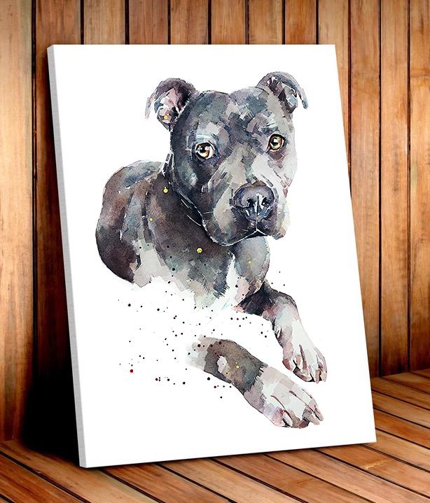 Blue Staffordshire Bull Terrier - Watercolour Print.Blue Staffy art,Blue Staffy print,Blue Staffie art print,Blue Staffie watercolour