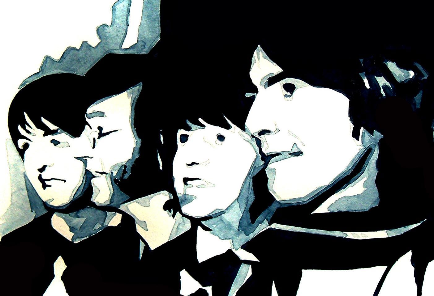 The Beatles Mini Art Print – 17x12cm of Framed Rock History. Mini The Beatles Desk Art