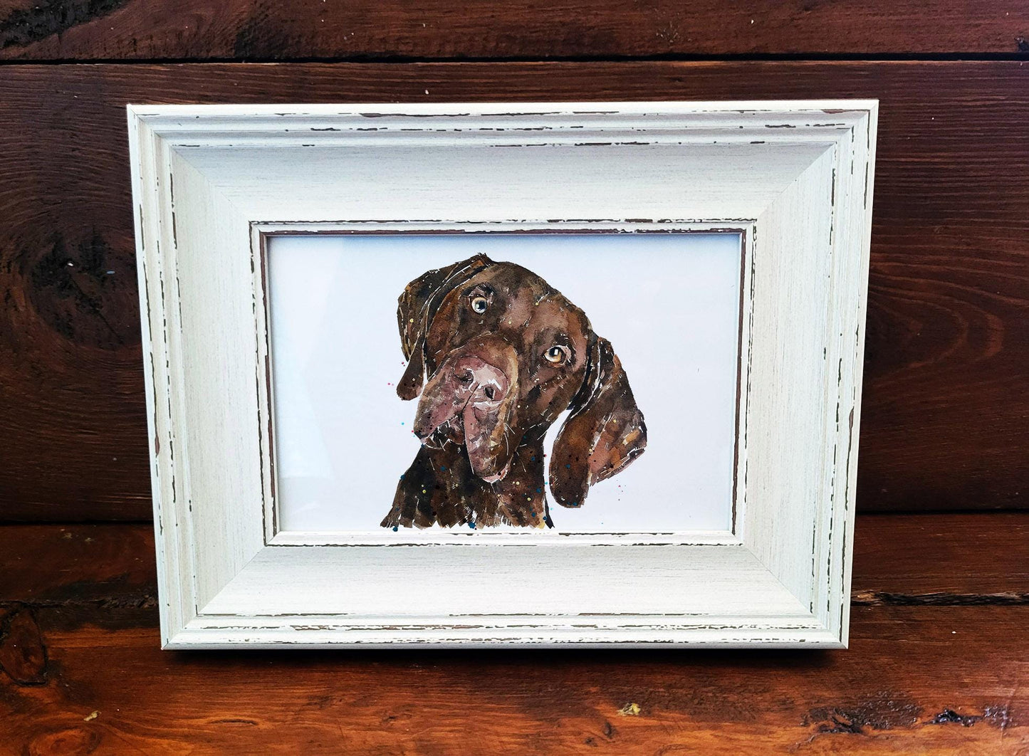 GSP Dog Mini Art Print | Framed Dog Art | Edswatercolours