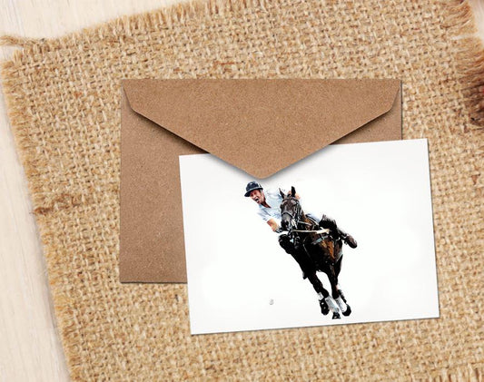 Polo Rider II Greeting Card | Art Gift | Edswatercolours