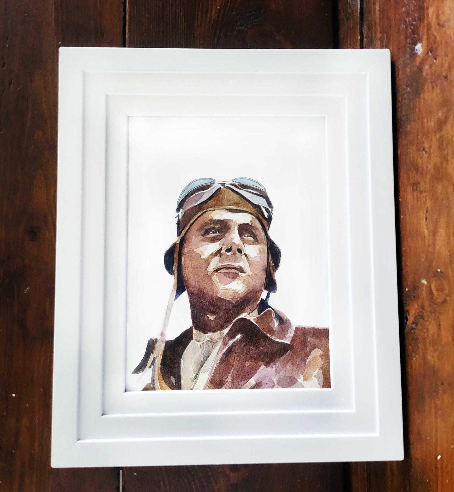 WWII Bomber Pilot | Original Watercolour | Art Lover Gift | Edswatercolours