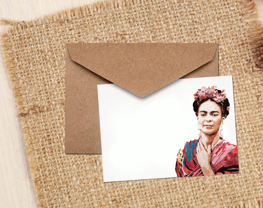 Frida Kahlo Portrait Greeting Card – Art Lover Gift (4x6 Blank Card)