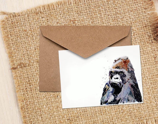 Silverback Gorilla Greeting Card | Wildlife Gift | Edswatercolours