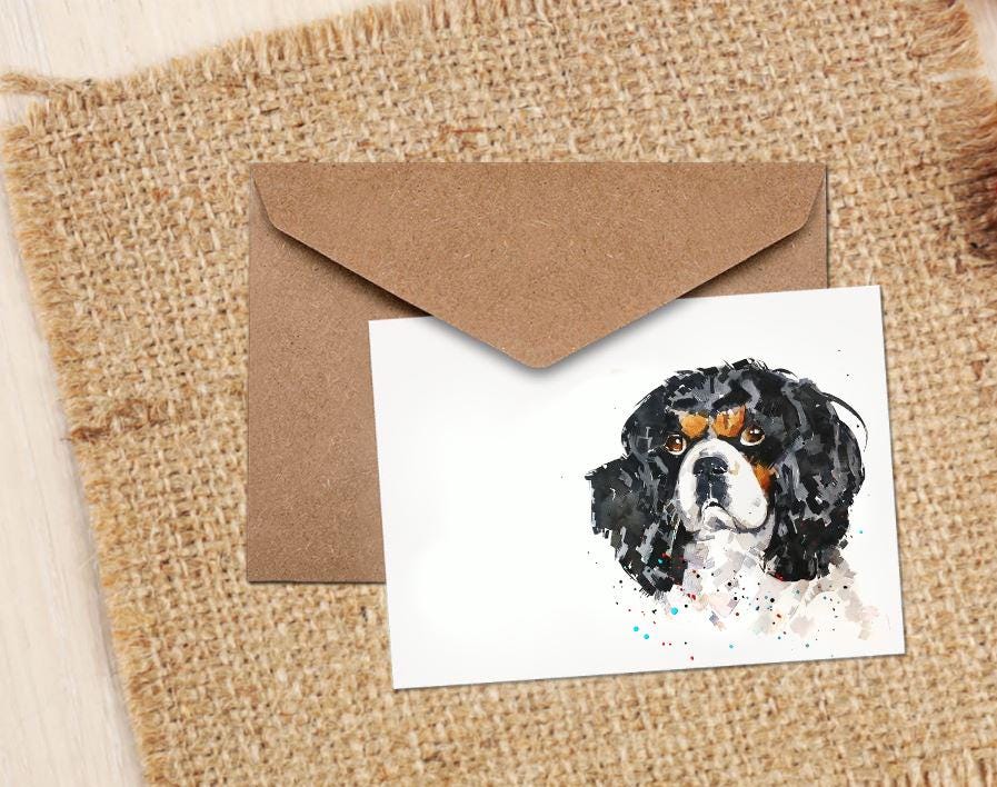 King Charles Cavalier Greeting Card | Dog Lover Gift | Edswatercolours