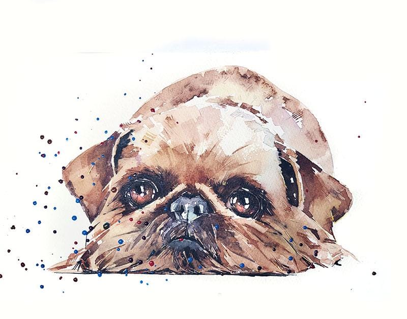 Brussels Griffon Christmas Ornament | Dog Lover Gift | Edswatercolours
