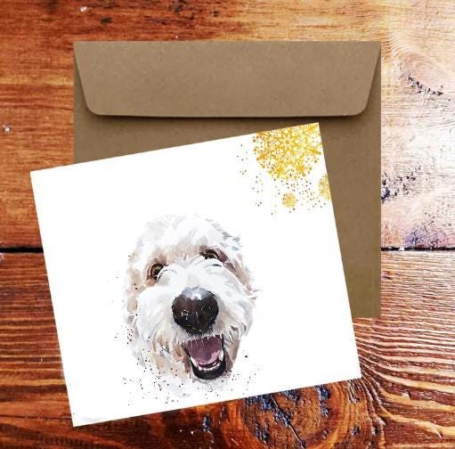 Goldendoodle Christmas Card | Dog Lover Gift | Edswatercolours