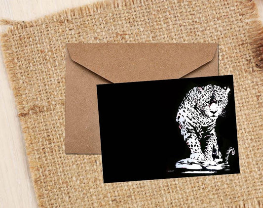 Leopard Greeting Card | Wildlife Art Gift | Edswatercolours