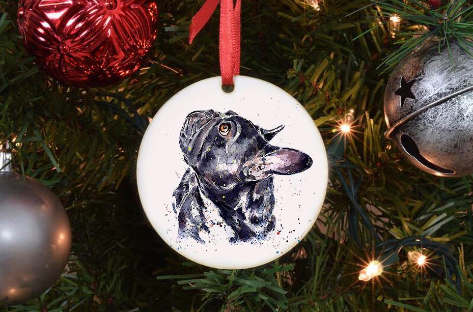 French Bulldog Christmas Ornament | Dog Lover Gift | Edswatercolours