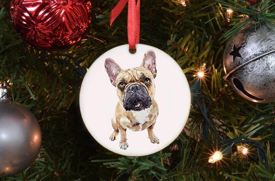 French Bulldog Christmas Ornament | Dog Lover Gift | Edswatercolours