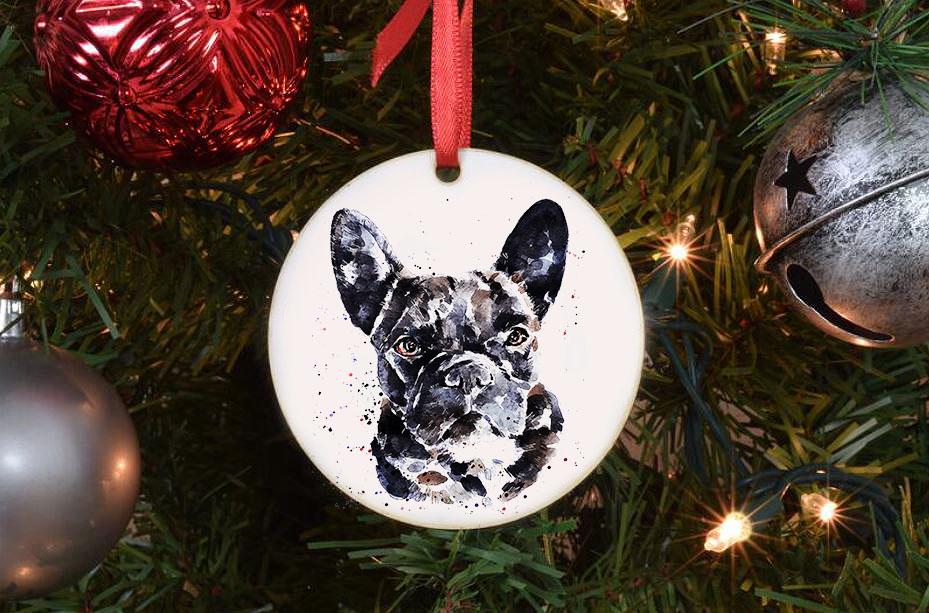 French Bulldog Christmas Ornament | Dog Lover Gift | Edswatercolours