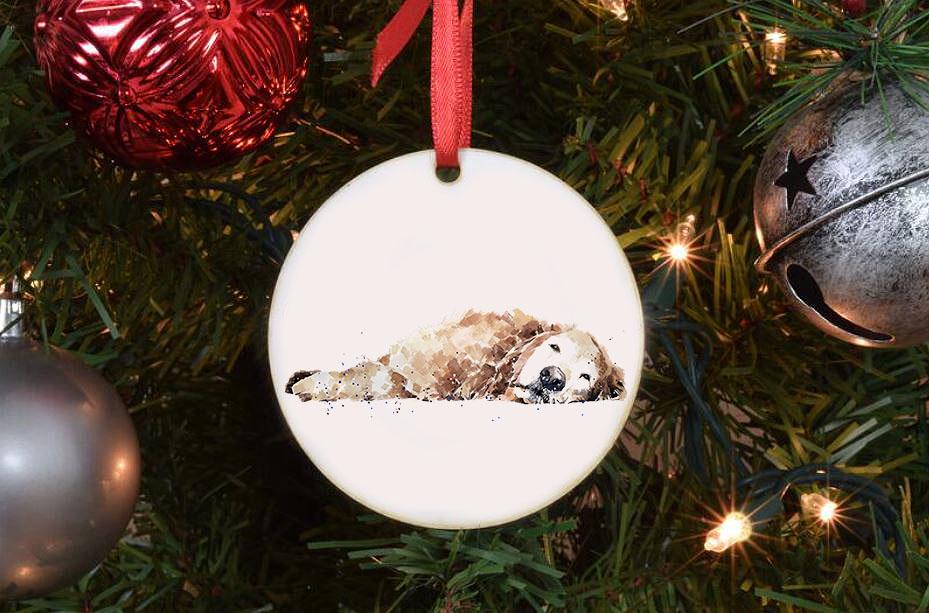 Golden Retriever II Christmas Ornament | Dog Lover Gift | Edswatercolours