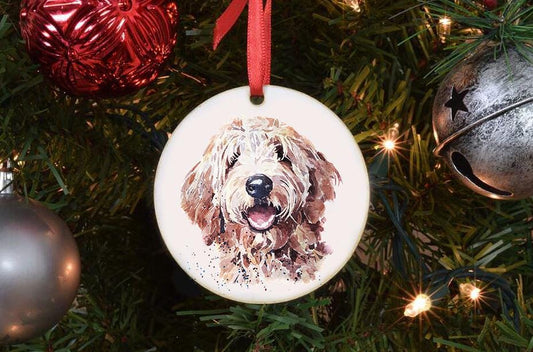 Goldendoodle Dog II Christmas Ornament | Dog Lover Gift | Edswatercolours