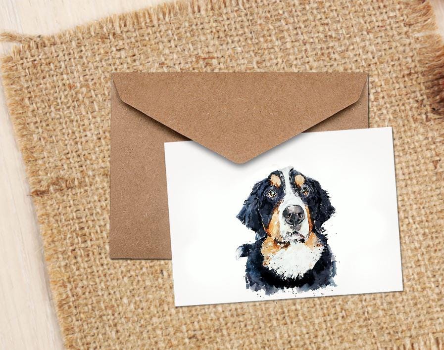 Bernese Mountain Dog Greeting Card | Dog Lover Gift | Edswatercolours