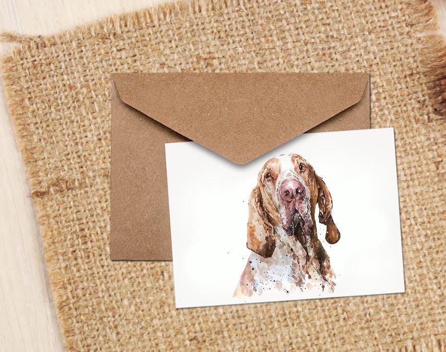 Bracco Italiano II Greeting Card | Dog Lover Gift | Edswatercolours