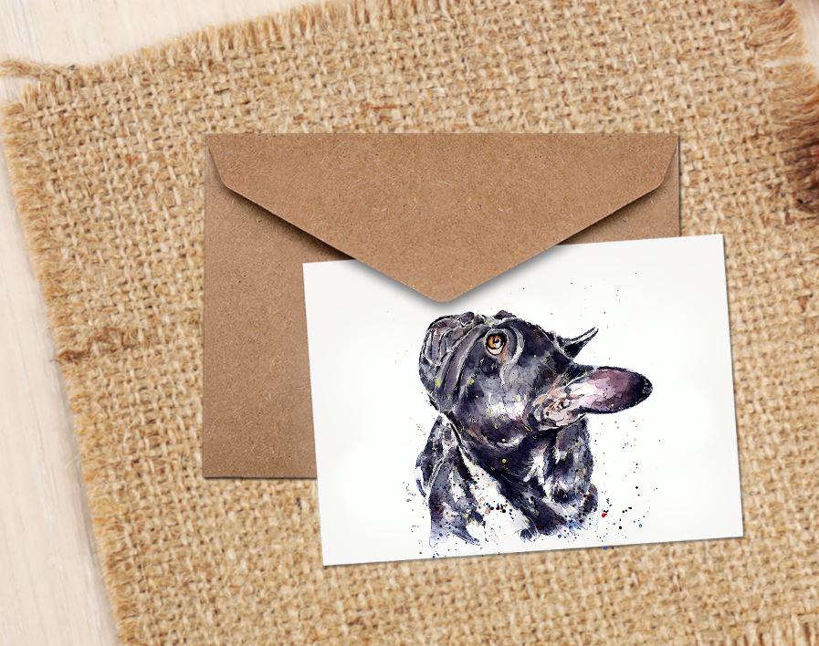 French Bulldog Greeting Card | Dog Lover Gift | Edswatercolours
