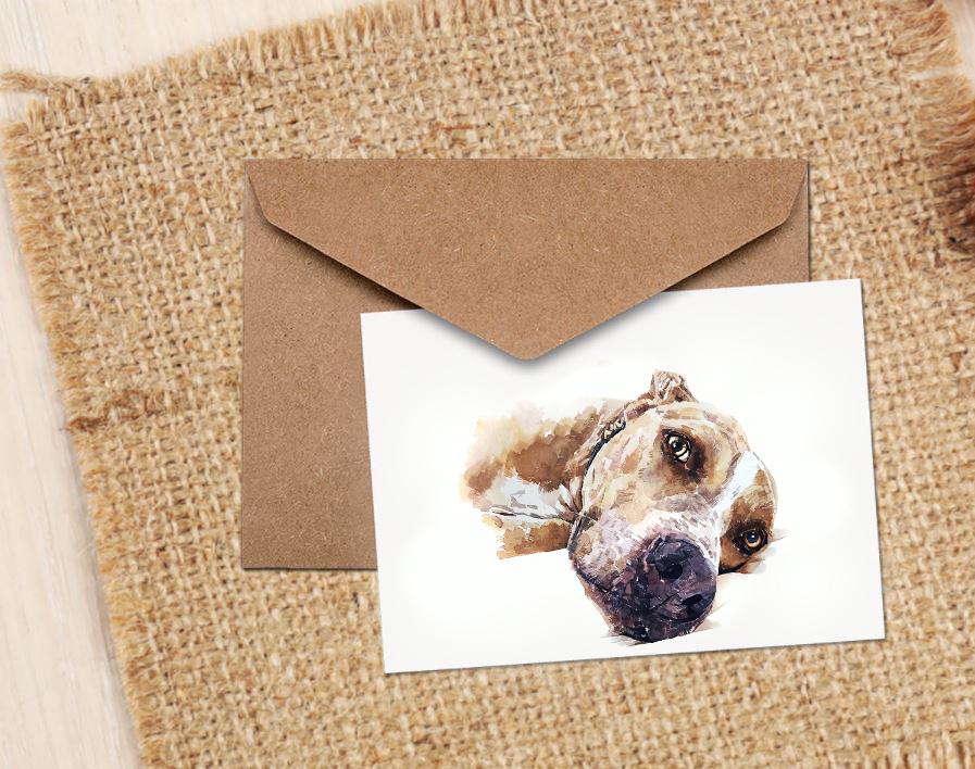 Staffordshire Bull Terrier Greeting Card | Dog Lover Gift | Edswatercolours