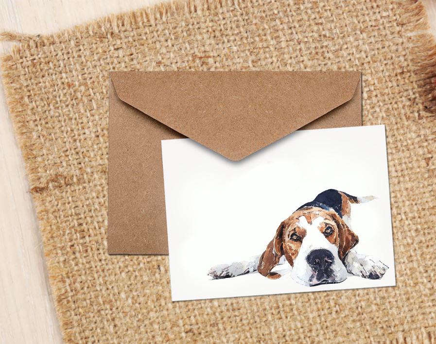 Beagle Greeting Card | Dog Lover Gift | Edswatercolours