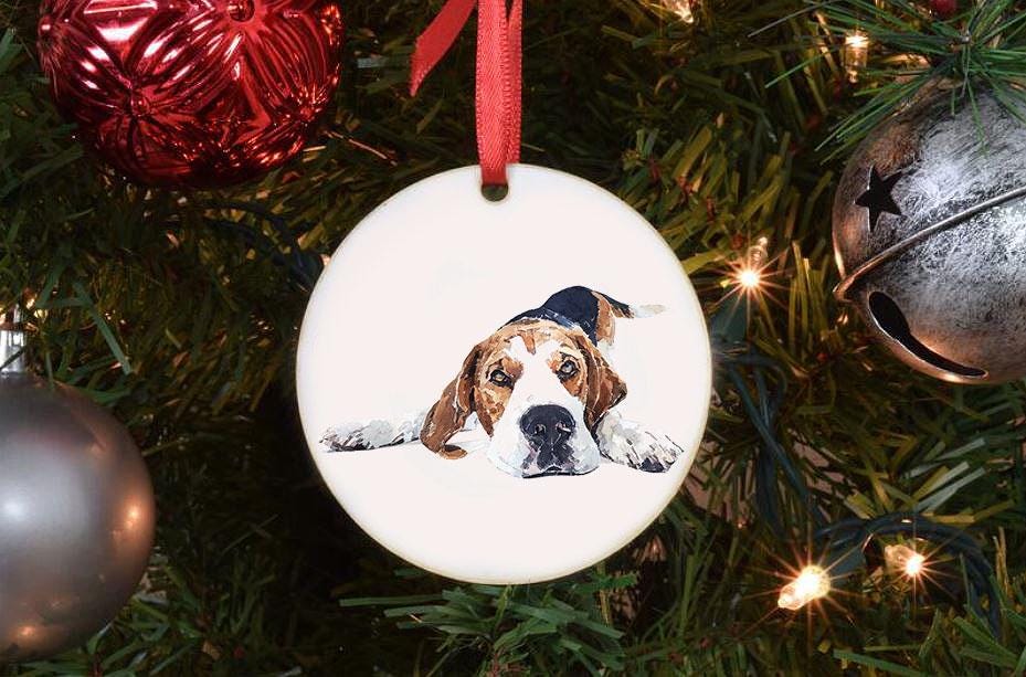 Beagle Christmas Ornament | Dog Lover Gift | Edswatercolours