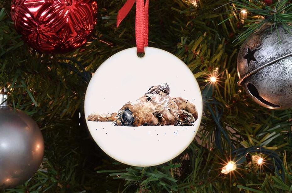 Irish Terrier Christmas Ornament | Dog Lover Gift | Edswatercolours