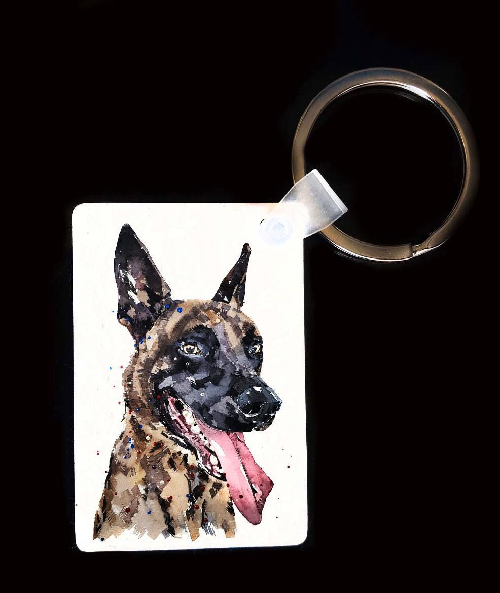 Dutch Shepherd Keyring | Dog Gift | EdsWatercolours