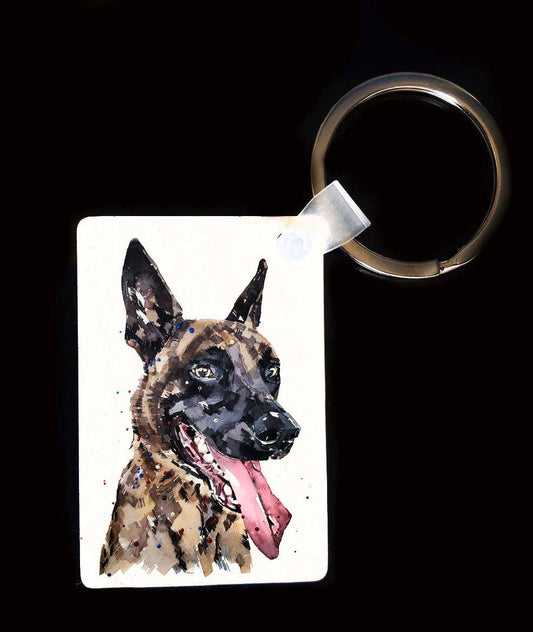 Dutch Shepherd Keyring | Dog Gift | EdsWatercolours