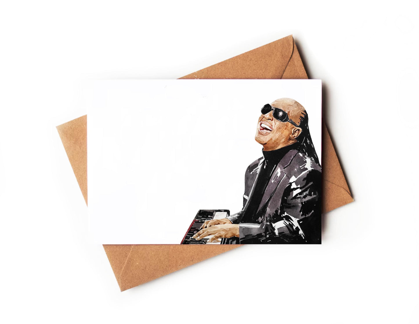 Stevie Wonder Greeting Card | Art Gift | Edswatercolours