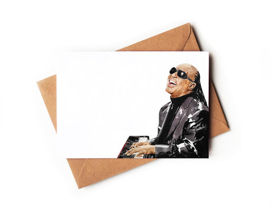 Stevie Wonder Greeting Card | Art Gift | Edswatercolours