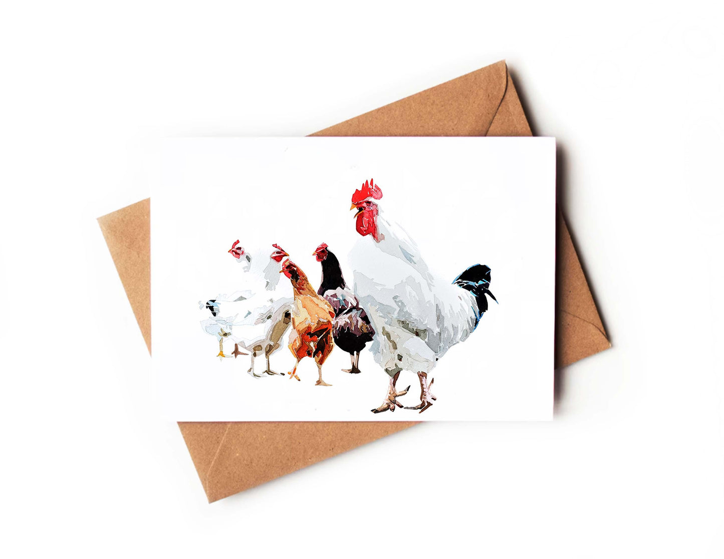 Chickens Greeting Card | Country Animal Gift | Edswatercolours