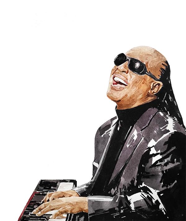 Stevie Wonder Greeting Card | Art Gift | Edswatercolours