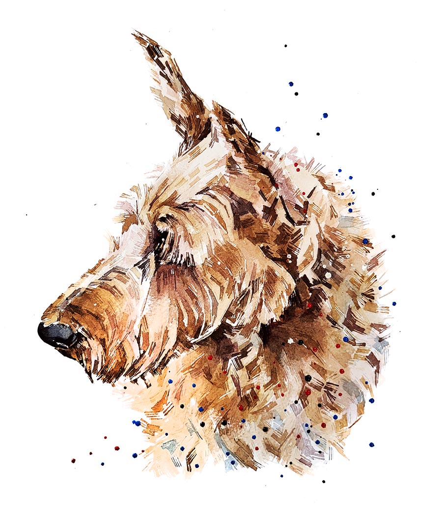 Irish Terrier II | Original Watercolour | Dog Lover Gift | Edswatercolours