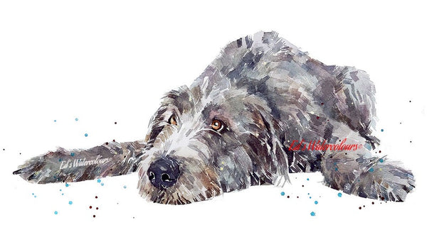 Irish Wolfhound " Original Watercolour 50*35 cm (20*14 Inches),Irish Wolfhound art,Irish Wolf Hound Painting, Irish Wolfhound watercolour