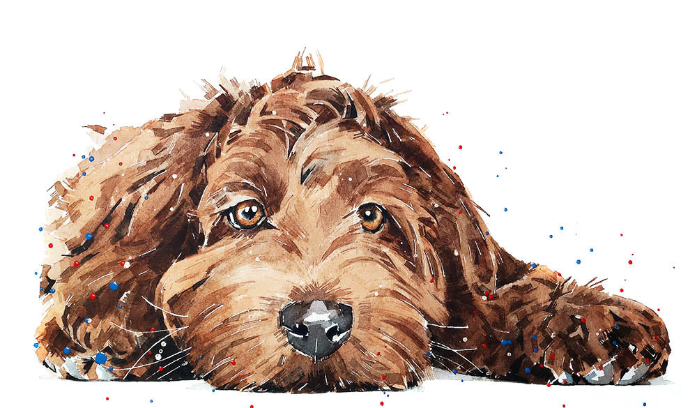 Labradoodle | Original Watercolour | Dog Lover Gift | Edswatercolours
