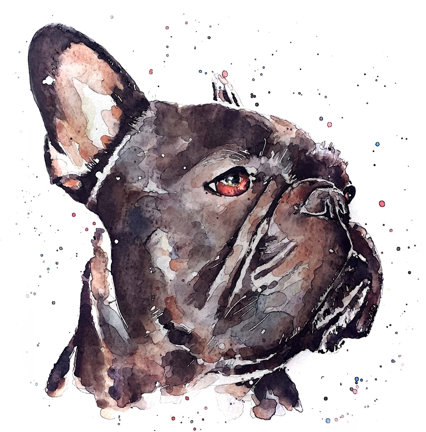 French Bulldog Lost in Thought | Dog Art Print | Edswatercolours