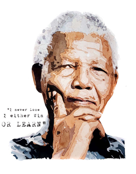 danielledmaves Nelson Mandela  - Watercolour Prints 4 for 6