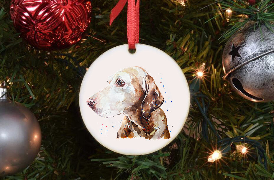 Lili Sugar Vizsla II Christmas Ornament | Dog Lover Gift | Edswatercolours