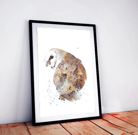 Barn Owl Watercolour Art Print | Bird Lover Gift | Edswatercolours