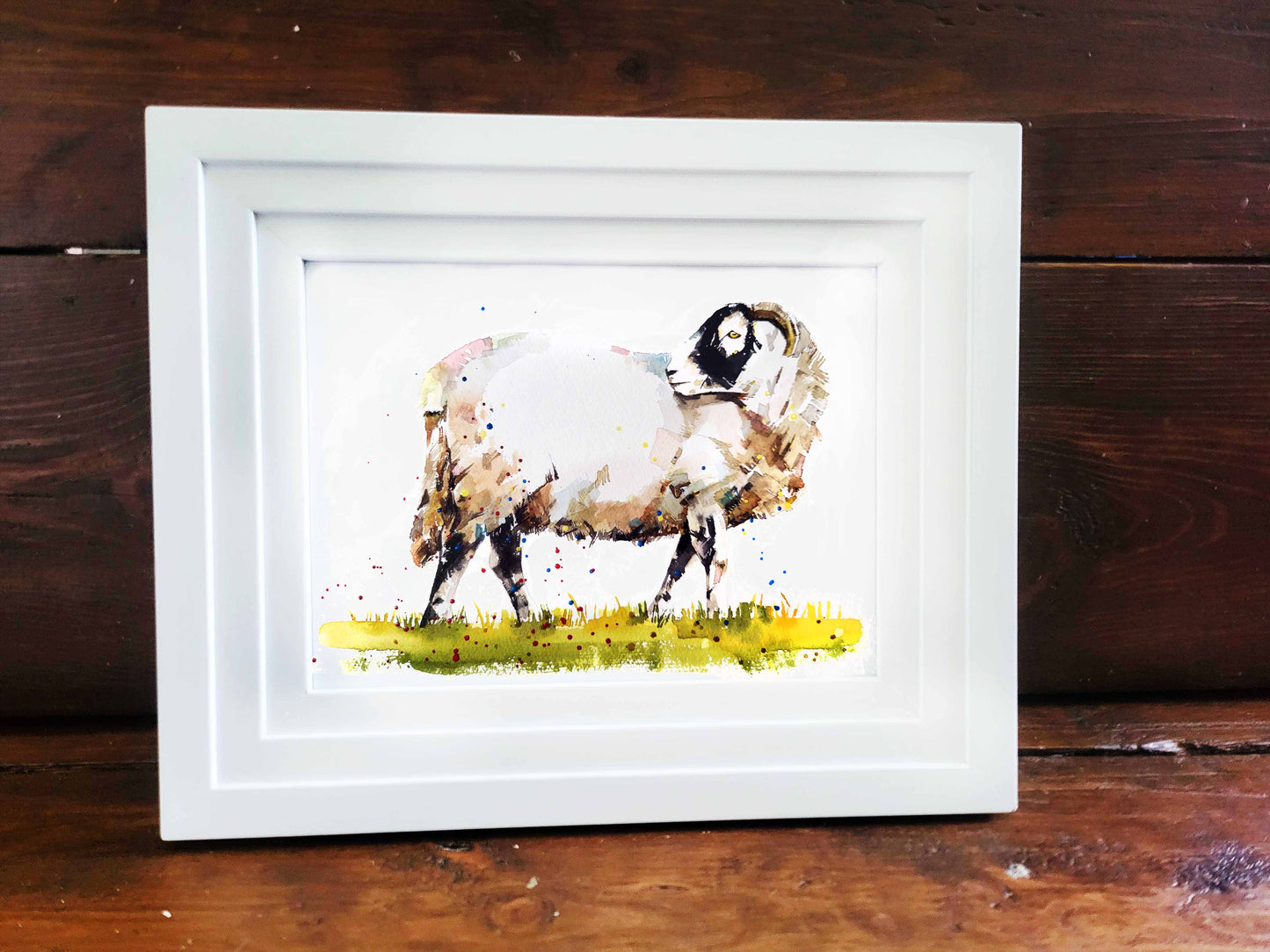 Original Mini “Sheep” Watercolour – 10*12 inches Framed Sheep Watercolour