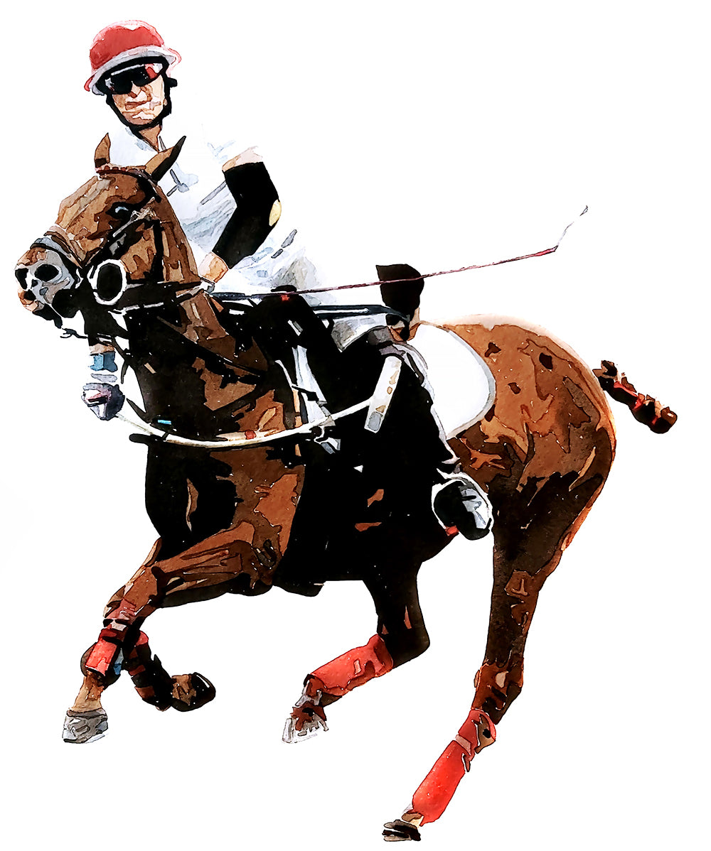 Polo Player II | Original Watercolour | Horse Lover Gift | Edswatercolours