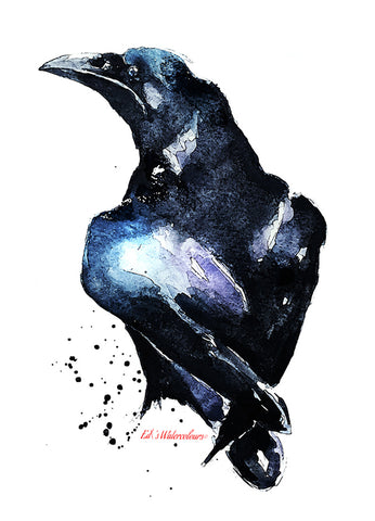 "Raven (Version 1)" - Watercolor Print